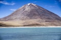 Laguna Verde and Volcano Licancabur, Salar de Uyuni , Bolivia Royalty Free Stock Photo