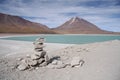 Laguna Verde and Volcano in Salar de Uyuni, Bolivia Royalty Free Stock Photo