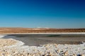 The Lagunas Escondidas hidden altiplanic lagoons of Baltinache : salt lakes in Salar of Atacama desert, Chile Royalty Free Stock Photo