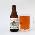 Lagunitas beer bottle against white, isolated