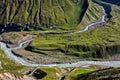 Lahaul valley with Chandra river in Himalayas. Himachal Pradesh, India Royalty Free Stock Photo