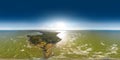 An aerial drone view of the Lahepere Bay, Estonia. 360 degrees panorama Royalty Free Stock Photo