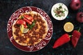 Lahmacun, turkish meat pizza Royalty Free Stock Photo