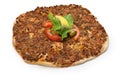 Lahmacun, turkish minced meat pizza Royalty Free Stock Photo