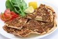 Lahmacun, turkish minced meat pizza Royalty Free Stock Photo