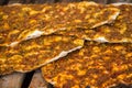 Lahmacun, Turkish pizza pancake with meat filling Royalty Free Stock Photo