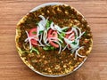 Lahmacun Turkish Traditional Pizza with Minced or Lamb Meat, Onions and Tomatoes Royalty Free Stock Photo