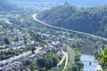 Lahnstein-Friedland, Germany - 06 13 2023: Lahn Valley with Friedland and the main roads