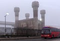 Lahore city in fog Chauburji is a Mughal era monument in the city of Lahore