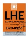 Lahore airport luggage tag