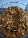 closeup of a desi food in Punjab, chana masala or chanay