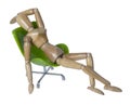 Laid back in a Green Chair Royalty Free Stock Photo