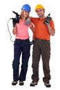 Laid-back tradespeople Royalty Free Stock Photo