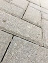 Laid paving bricks