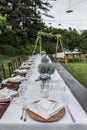 Laid tables for the gala dinner