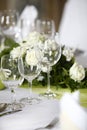 Laid wedding table Royalty Free Stock Photo