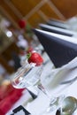 Laid wedding table at a reception Royalty Free Stock Photo