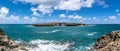 Laie arch and beach scenes  at laie point oahu hawaii Royalty Free Stock Photo