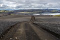 Lakavegur F206 road through Lakagigar volcanic fissure area in South of Iceland, leading to Lambavatn lake