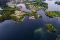 Lake from above, aerial Trakai