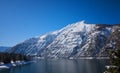 Lake Achensee and Seebergspitze mountain, tirolean alps in winter Royalty Free Stock Photo