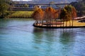 A tranquil lake in the afternoon of autumn, a moment to make people forget