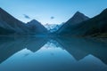 Lake Akkem and Mount Belukha at Sunrise. Altai Mountains. Siberi Royalty Free Stock Photo