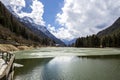 Lake Alleghe. Morning at Lake Alleghe, Dolomities, Italy. UNESCO World Natural Heritage, Belluno, Italy