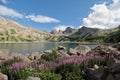 Lake of Allos, Natural alpine lake, lacated in Mercantour National Park, Alpes-de-Haute-Provence, France. Royalty Free Stock Photo