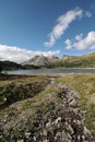 Lake of Allos, Natural alpine lake, lacated in Mercantour National Park, Alpes-de-Haute-Provence, France. Royalty Free Stock Photo