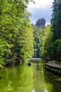 Lake Amselsee in Rathen in Saxon Switzerland - Sandstone rock formation, travel destination in Germany