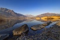 Lake Annone landscape at sunset