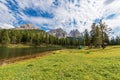 Lake Antorno and Mountain Range of Cadini di Misurina - Dolomites Italy Royalty Free Stock Photo