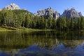 Antorno Lake and Cadini di Misurina in summer.