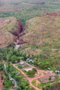 Lake Argyle, WA, Australia - Jan 22, 2014: Aerial view of the remote indigenous community