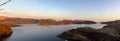Panorama of Lake Argyle. It is Western Australia`s largest man-made reservoir by volume. near the East Kimberley town of Royalty Free Stock Photo