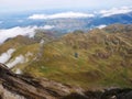 Lake Arizes view of the peak of the midi in the Pyrenees Valley Bagneres de Bigorre Royalty Free Stock Photo