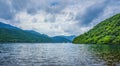 Lake Ashi in Fuji-Hakone-Izu National Park, also known as Hakone Lake or Ashinoko Lake, Kanagawa Prefecture, Japan