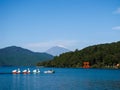 Lake Ashi and mount Fuji Royalty Free Stock Photo