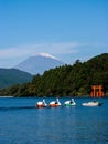 Lake Ashi and mount Fuji Royalty Free Stock Photo
