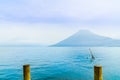 Lake Atilan and volcano San Pedro in Guatemala Royalty Free Stock Photo