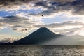 Lake Atitlan & volcano, Guatemala Royalty Free Stock Photo