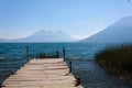 Lake Atitlan wooden pathway near San Marcos La Laguna Guatemala Royalty Free Stock Photo