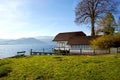Lake Attersee in the morning in springtime Royalty Free Stock Photo