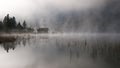 Lake with autumn-fog