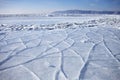Lake Baikal near Listvyanka village. Winter landscape Royalty Free Stock Photo