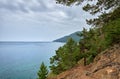 Lake Baikal on summer cloudy day