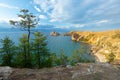 Lake Baikal in summer. Island Olkhon. Cape Burhan Royalty Free Stock Photo