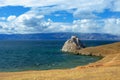 Lake Baikal in summer. Island Olkhon. Cape Burhan Royalty Free Stock Photo