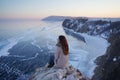 Lake Baikal at winter Royalty Free Stock Photo